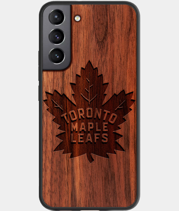 Best Walnut Wood Toronto Maple Leafs Galaxy S21 FE Case - Custom Engraved Cover - Engraved In Nature