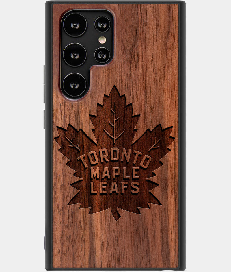 Best Wood Toronto Maple Leafs Samsung Galaxy S22 Ultra Case - Custom Engraved Cover - Engraved In Nature