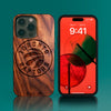 Custom Toronto Raptors iPhone 14/14 Pro/14 Pro Max/14 Plus Case - Carved Wood Raptors Cover