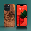 Custom Toronto Raptors iPhone 15/15 Pro/15 Pro Max/15 Plus Case - Carved Wood Raptors Cover