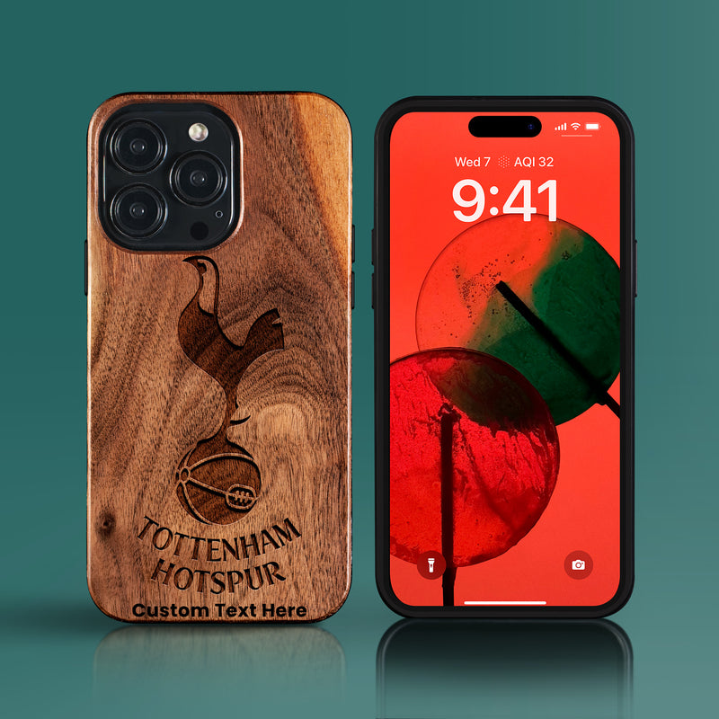 Custom Tottenham Hotspur F.C. iPhone 15/15 Pro/15 Pro Max/15 Plus Case - Carved Wood Tottenham Hotspur FC Cover