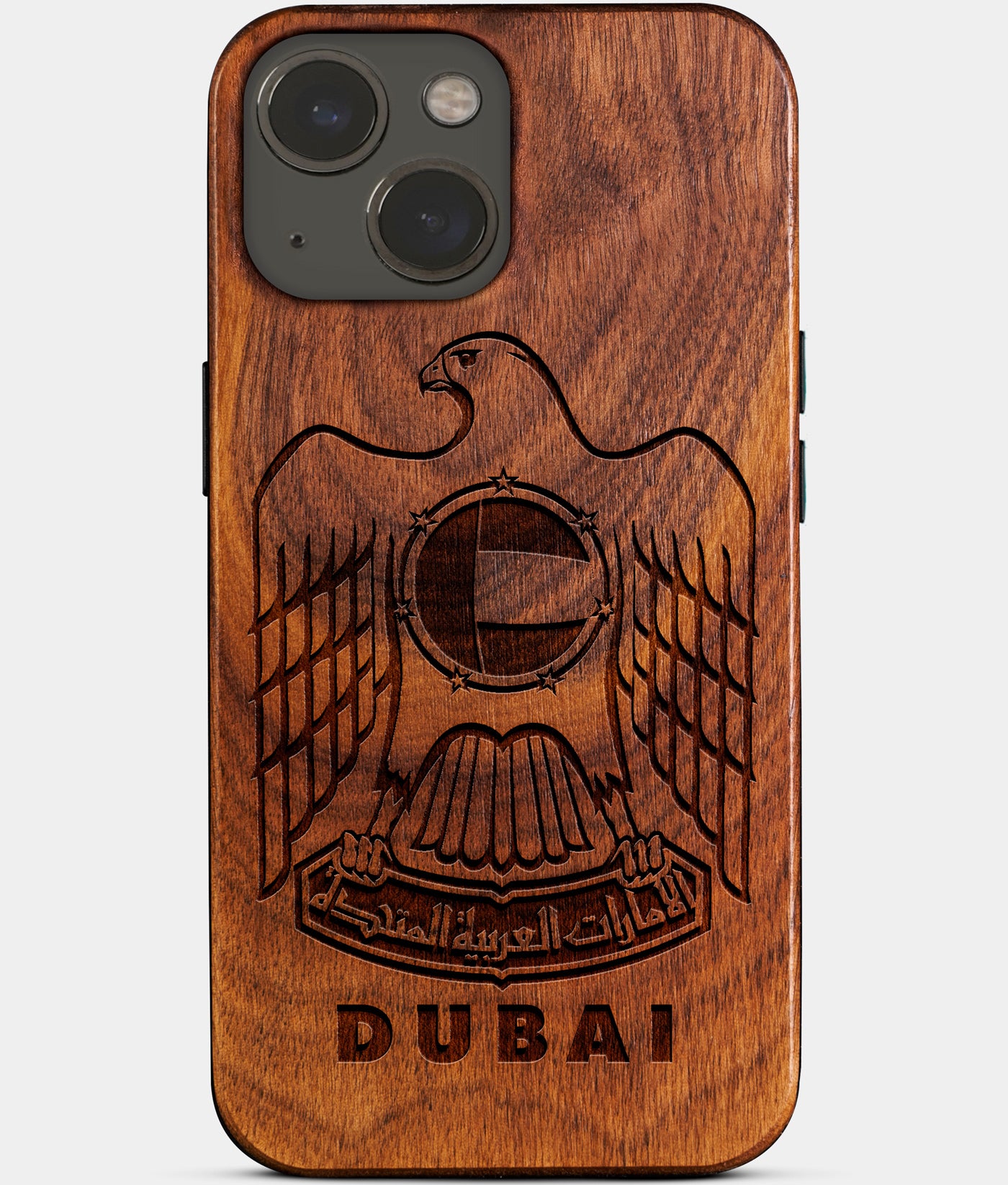 Custom United Arab Emirates Dubai iPhone Case - Carved Wood Personalized UAE Dubai iPhone Covers