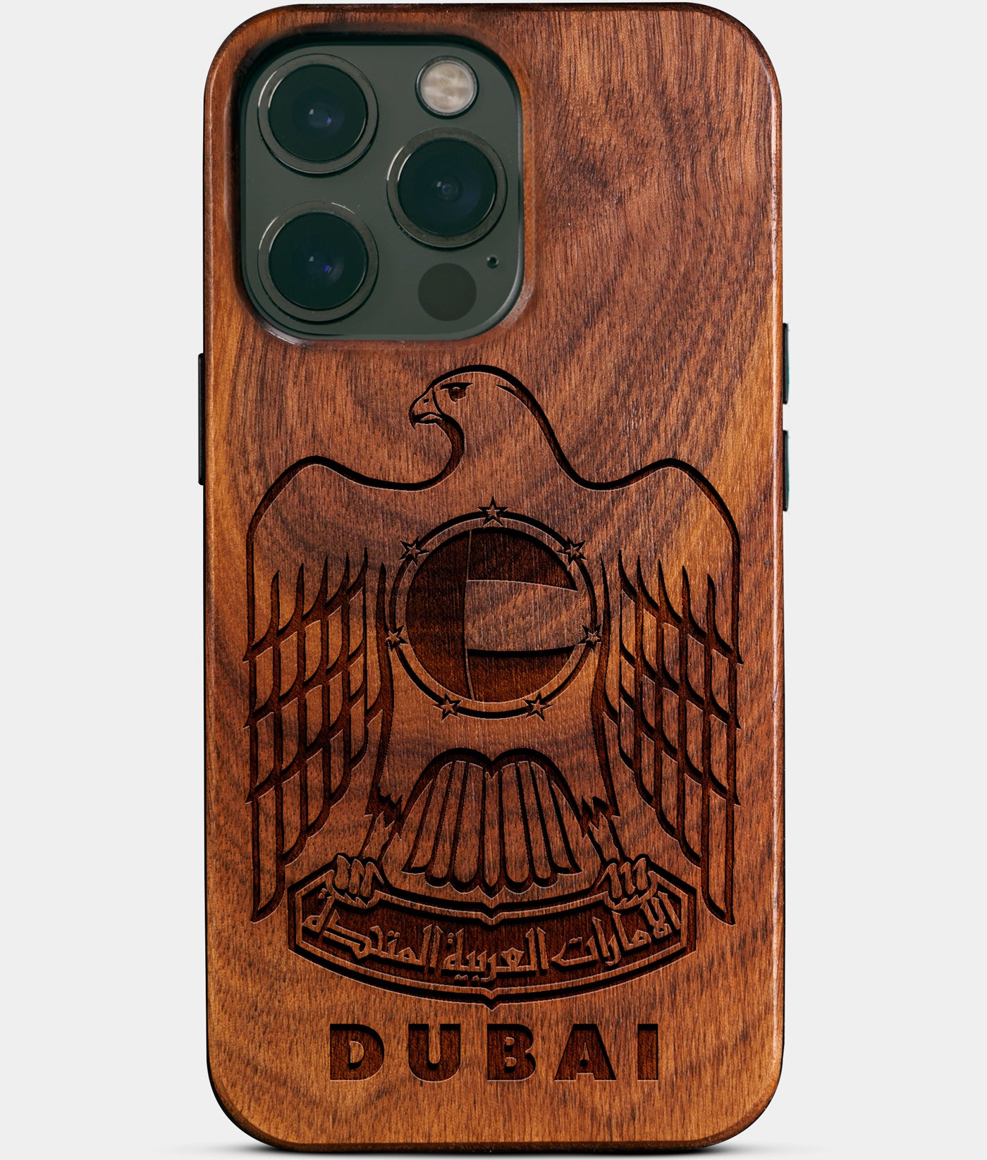 Custom United Arab Emirates Dubai iPhone Case - Carved Wood Personalized UAE Dubai iPhone Covers
