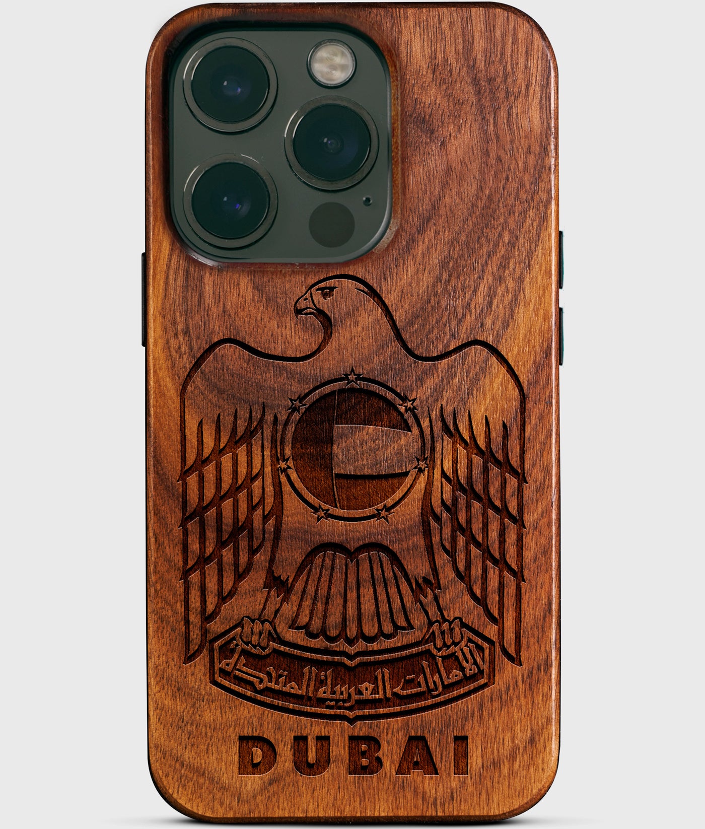 Custom United Arab Emirates Dubai iPhone Case - Carved Wood Personalized UAE Dubai iPhone Covers