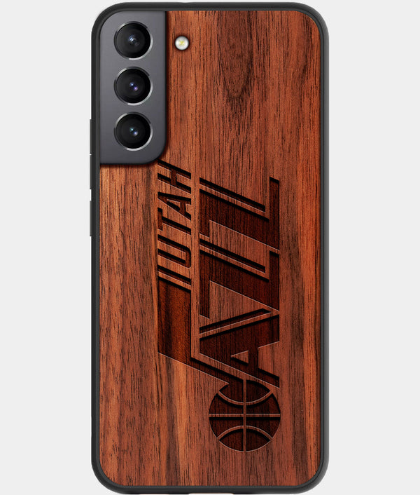 Best Walnut Wood Utah Jazz Galaxy S21 FE Case - Custom Engraved Cover - Engraved In Nature