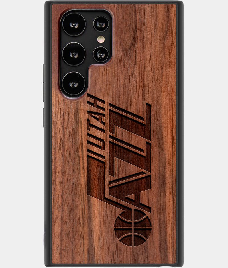 Best Wood Utah Jazz Samsung Galaxy S22 Ultra Case - Custom Engraved Cover - Engraved In Nature
