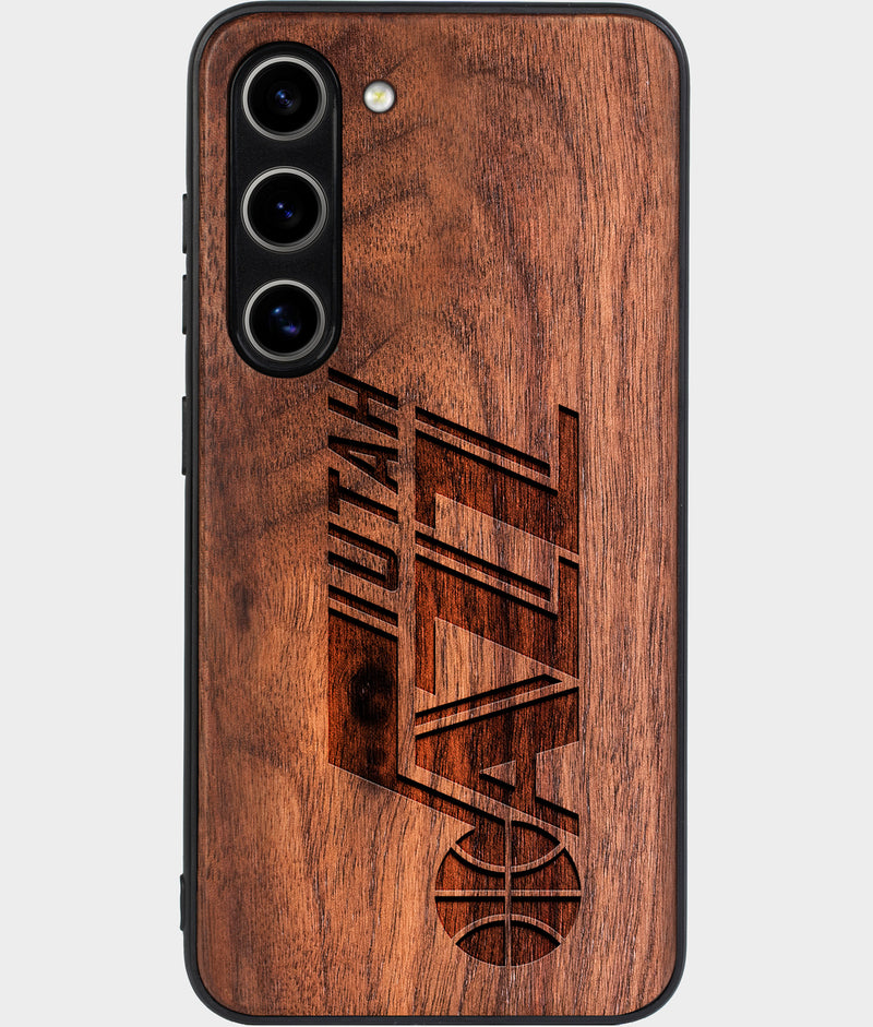 Best Wood Utah Jazz Samsung Galaxy S24 Plus Case - Custom Engraved Cover - Engraved In Nature