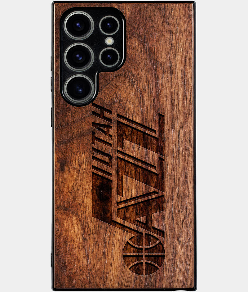 Best Wood Utah Jazz Samsung Galaxy S24 Ultra Case - Custom Engraved Cover - Engraved In Nature