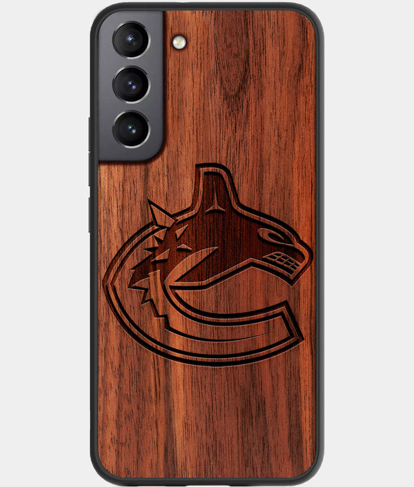 Best Walnut Wood Vancouver Canucks Galaxy S21 FE Case - Custom Engraved Cover - Engraved In Nature