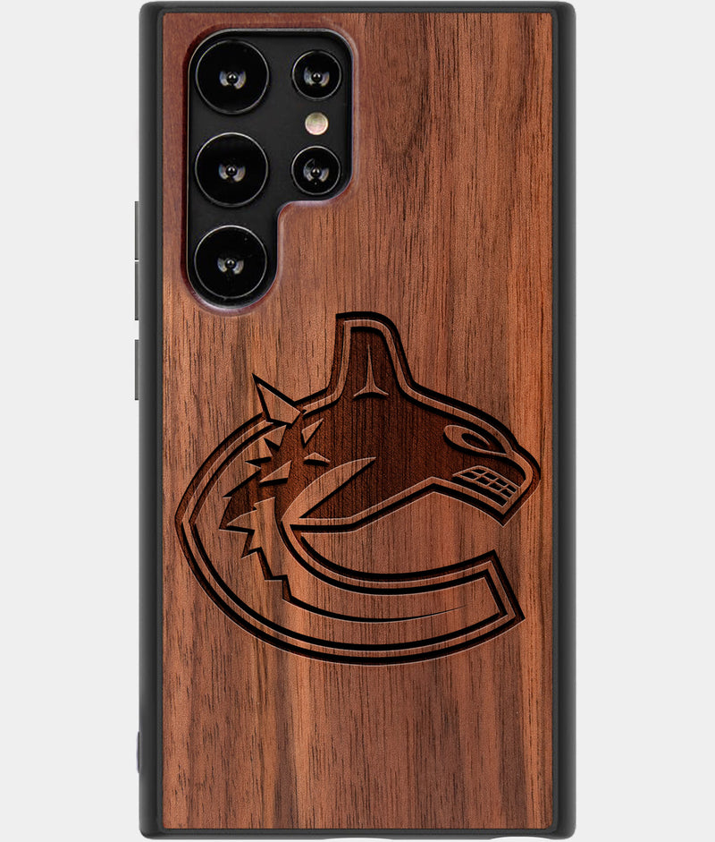 Best Wood Vancouver Canucks Samsung Galaxy S22 Ultra Case - Custom Engraved Cover - Engraved In Nature