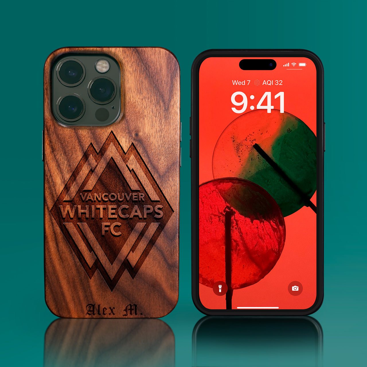 Custom Vancouver Whitecaps FC iPhone 14/14 Pro/14 Pro Max/14 Plus Case - Carved Wood Vancouver Whitecaps FC Cover