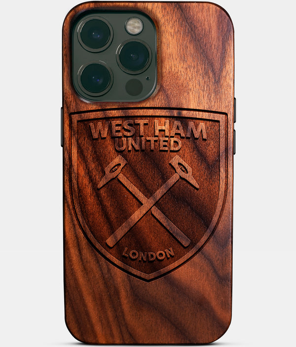 Custom West Ham United F.C. iPhone 14/14 Pro/14 Pro Max/14 Plus Case - Wood West Ham United FC Cover - Eco-friendly West Ham United FC iPhone 14 Case - Carved Wood Custom West Ham United FC Gift For Him - Monogrammed Personalized iPhone 14 Cover By Engraved In Nature