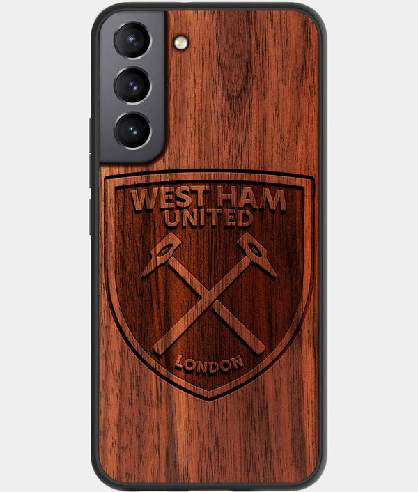 Best Walnut Wood West Ham United F.C. Galaxy S21 FE Case - Custom Engraved Cover - Engraved In Nature