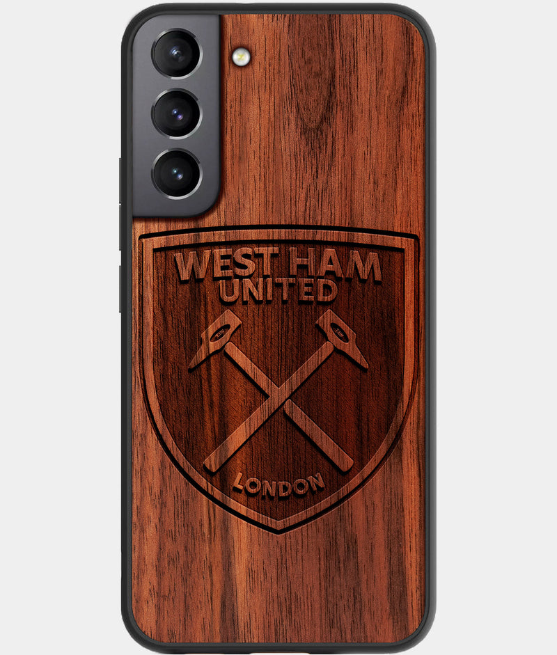 Best Wood West Ham United F.C. Samsung Galaxy S22 Plus Case - Custom Engraved Cover - Engraved In Nature