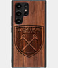 Best Wood West Ham United F.C. Samsung Galaxy S22 Ultra Case - Custom Engraved Cover - Engraved In Nature
