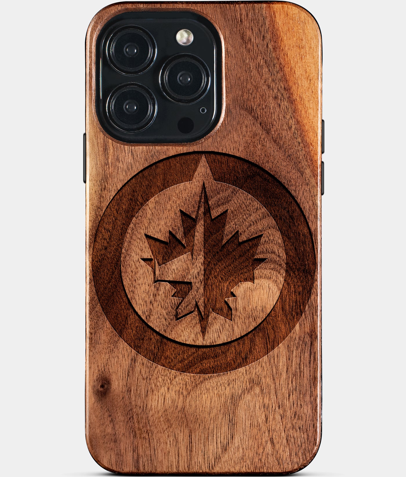 Custom Winnipeg Jets iPhone 15/15 Pro/15 Pro Max/15 Plus Case - Wood Winnipeg Jets Cover - Eco-friendly Winnipeg Jets iPhone 15 Case - Carved Wood Custom Winnipeg Jets Gift For Him - Monogrammed Personalized iPhone 15 Cover By Engraved In Nature
