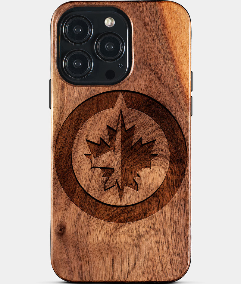 Custom Winnipeg Jets iPhone 15/15 Pro/15 Pro Max/15 Plus Case - Wood Winnipeg Jets Cover - Eco-friendly Winnipeg Jets iPhone 15 Case - Carved Wood Custom Winnipeg Jets Gift For Him - Monogrammed Personalized iPhone 15 Cover By Engraved In Nature