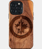 Custom Winnipeg Jets iPhone 15/15 Pro/15 Pro Max/15 Plus Case - Wood Winnipeg Jets Cover - Eco-friendly Winnipeg Jets iPhone 15 Case - Carved Wood Custom Winnipeg Jets Gift For Him - Monogrammed Personalized iPhone 15 Cover By Engraved In Nature