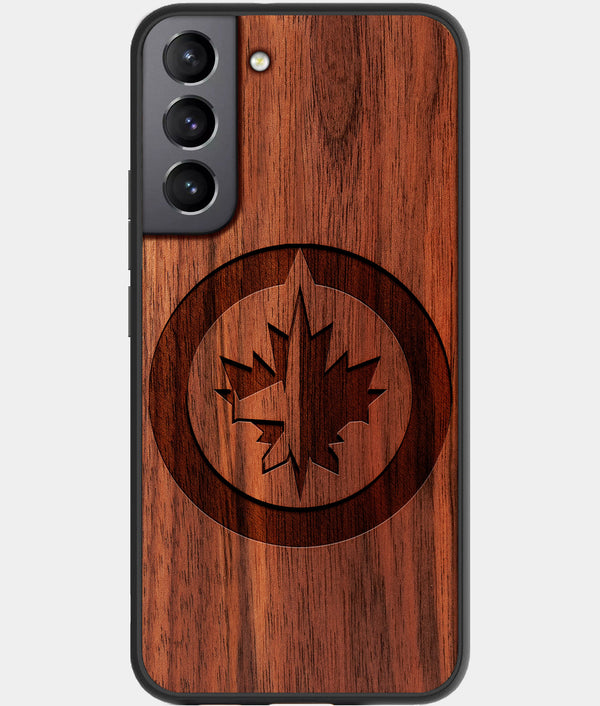 Best Walnut Wood Winnipeg Jets Galaxy S21 FE Case - Custom Engraved Cover - Engraved In Nature