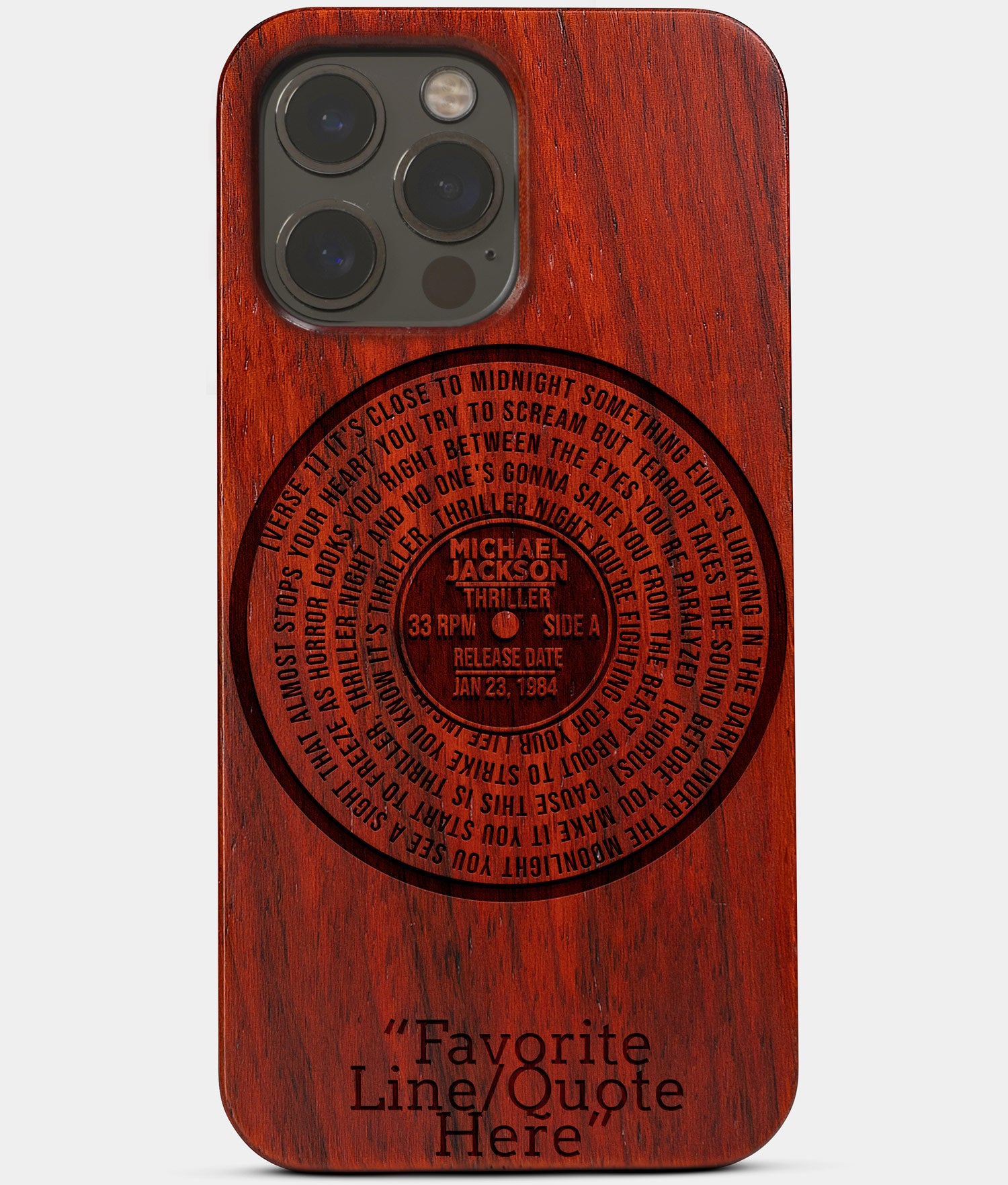 Best Custom Wood Vinyl Record iPhone 13 Series Cases - Custom Song Gift For Vinyl Collectors | 7" EP - Engraved In Nature