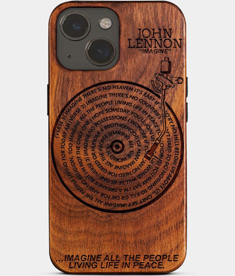 Customized Song Vinyl Record iPhone 14 Cases - John Lennon fan gifts Best Music Gifts For Vinyl Record Collector - Birthday gift for music lovers - Personalized Favorite Song Gifts Vinyl Record Lover Gifts - Spotify Music Retro iPhone 14 Cases with Custom Song - Vintage Turntable iPhone 14 Covers