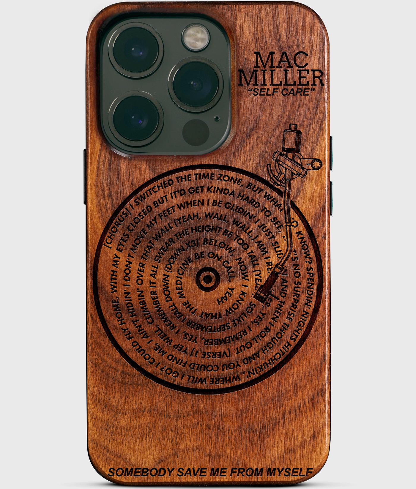 Customized Song Vinyl Record iPhone 15  Pro Cases - Mac Miller Fan Gifts Best Music Gift For Vinyl Record Collector - Birthday gift for music lovers - Personalized Favorite Song Gifts Vinyl Record Lover Gifts - Spotify Music Retro iPhone 15 Pro Cases with Custom Song - Vintage Turntable iPhone 15 Pro Covers