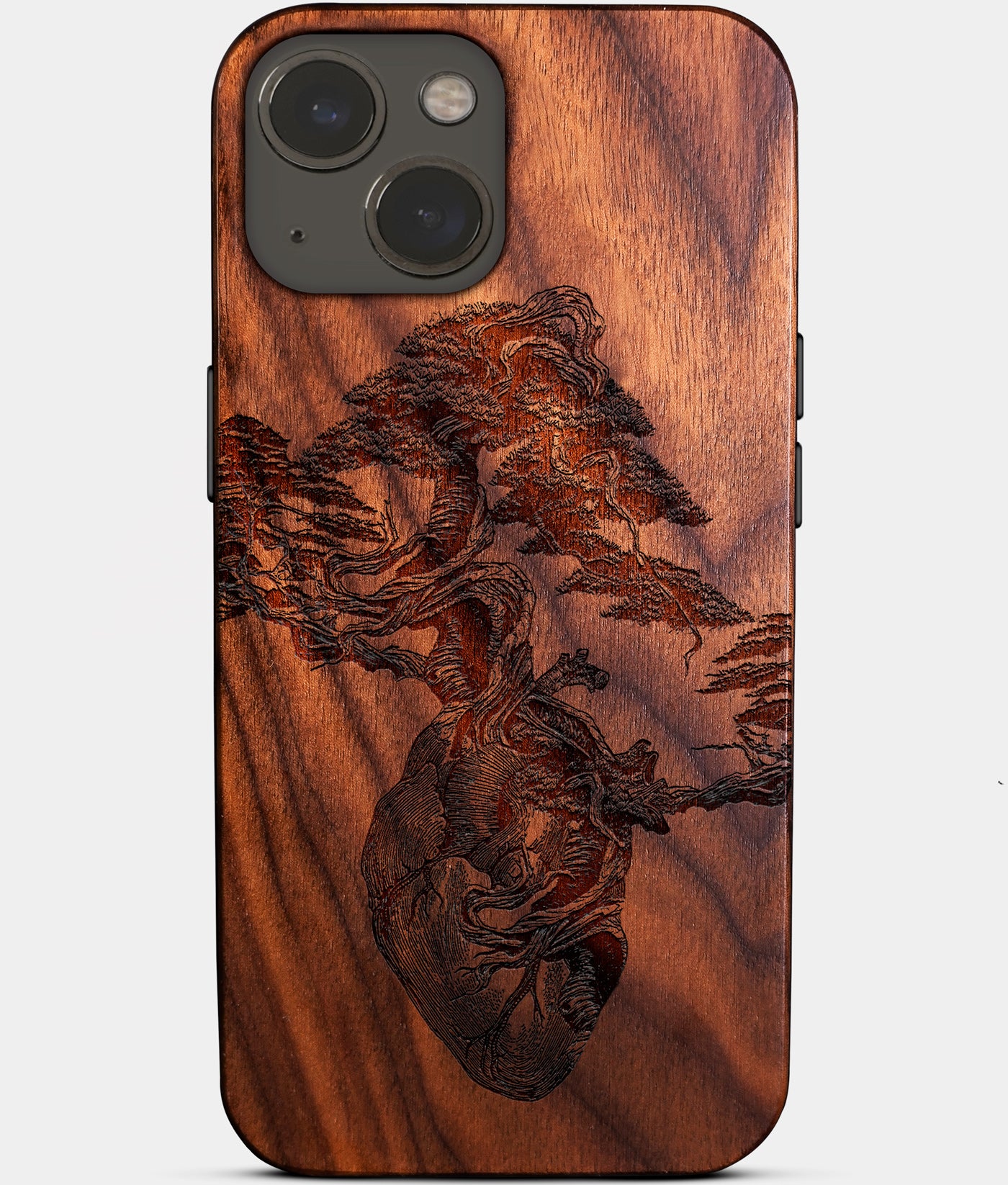 Anatomical Heart and Bonsai Tree iPhone Cases - Wood Earth and Heart iPhone 16 Cases