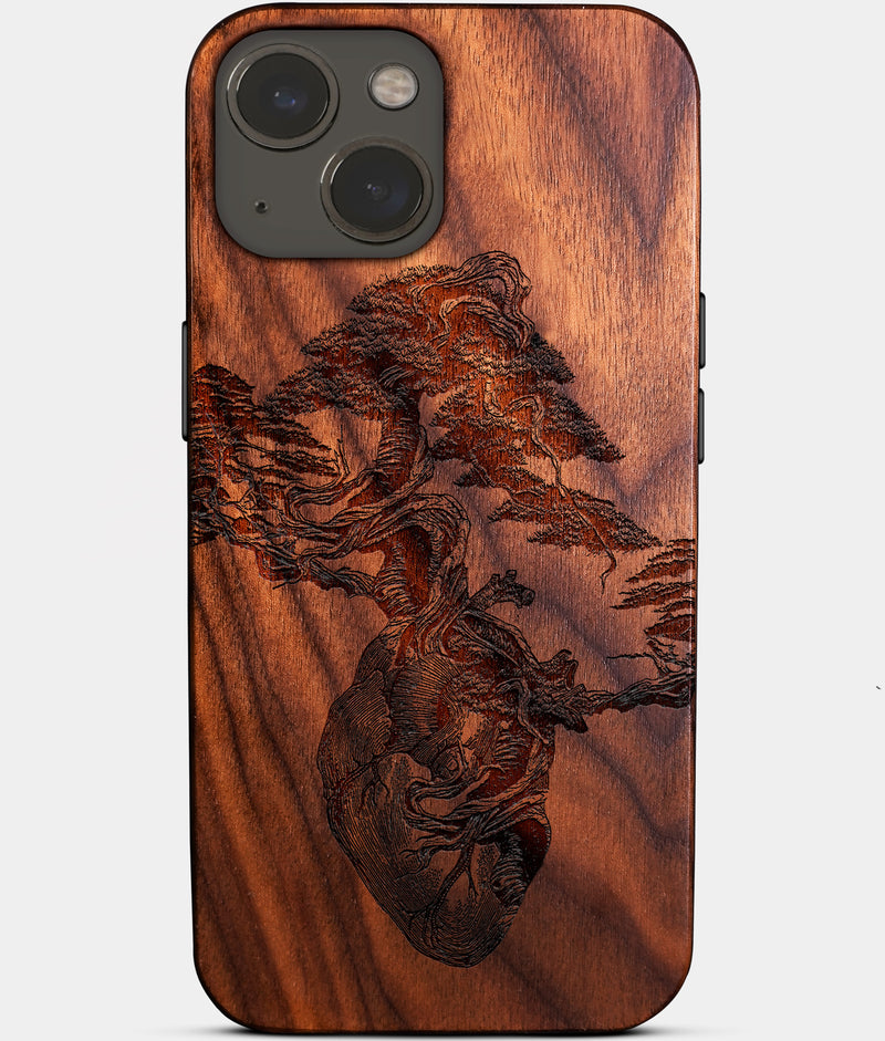 Anatomical Heart and Bonsai Tree iPhone Cases - Wood Earth and Heart iPhone 16 Cases