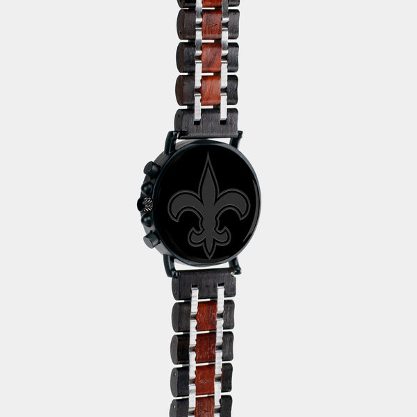 Best New Orleans Saints Mahogany And Walnut Wood Chronograph Watch - Engraved In Nature