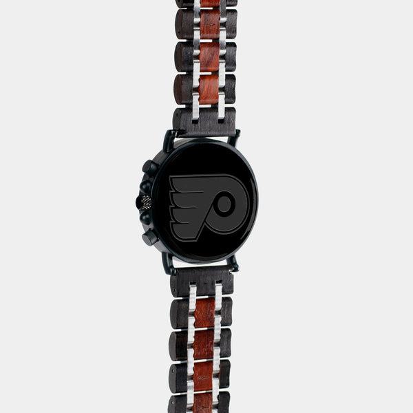 Best Philadelphia Flyers Mahogany And Walnut Wood Chronograph Watch - Engraved In Nature