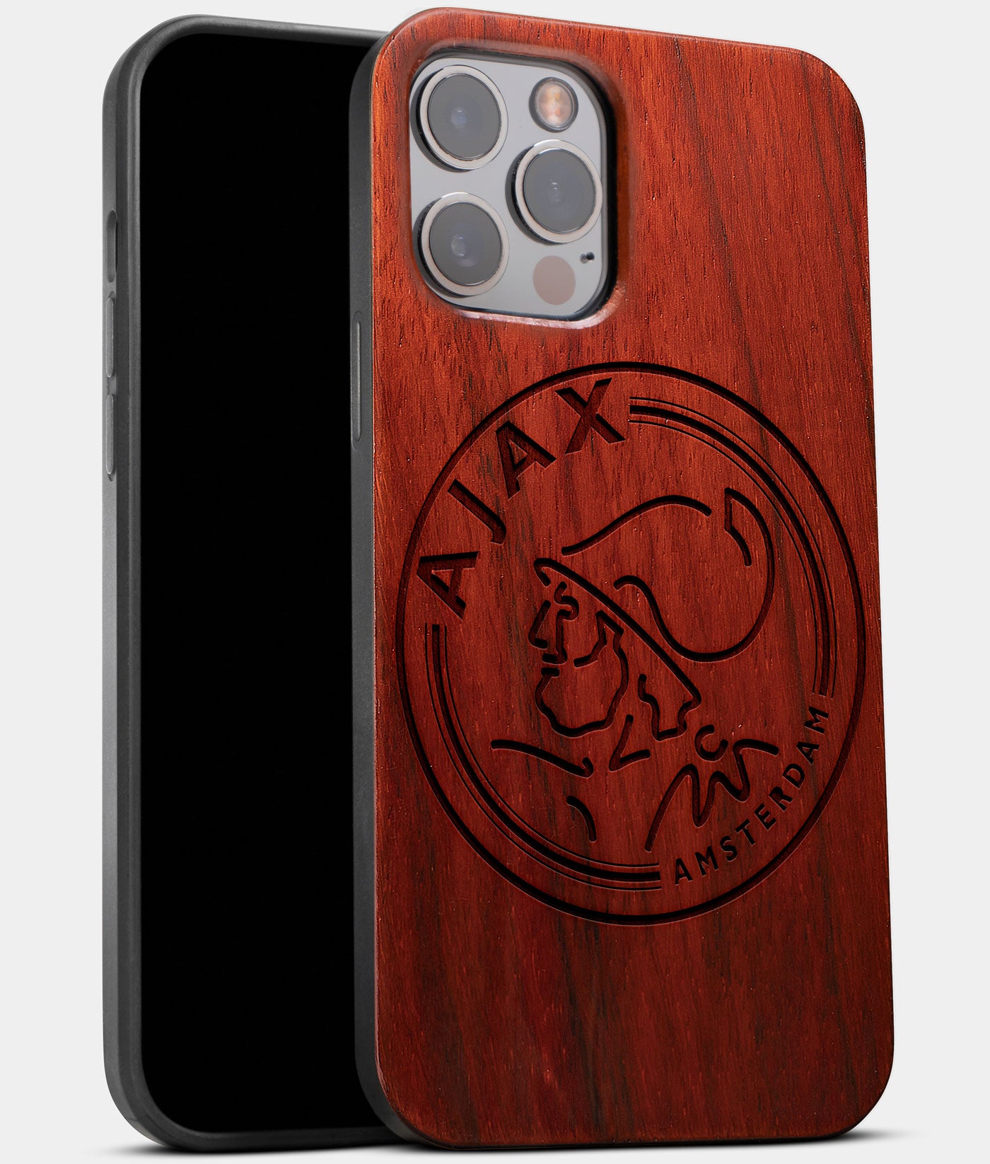 Best Wood AFC Ajax iPhone 13 Pro Case | Custom AFC Ajax Gift | Mahogany Wood Cover - Engraved In Nature