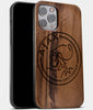 Best Wood AFC Ajax iPhone 13 Pro Case | Custom AFC Ajax Gift | Walnut Wood Cover - Engraved In Nature