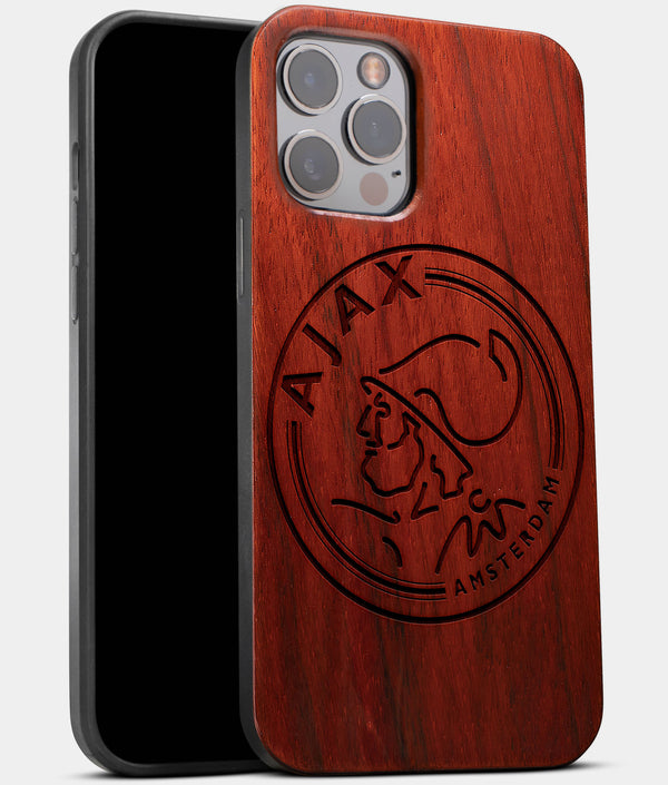 Best Wood AFC Ajax iPhone 13 Pro Max Case | Custom AFC Ajax Gift | Mahogany Wood Cover - Engraved In Nature