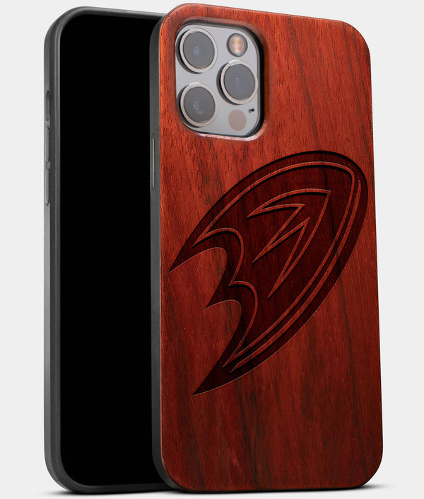 Best Wood Anaheim Ducks iPhone 13 Pro Case | Custom Anaheim Ducks Gift | Mahogany Wood Cover - Engraved In Nature