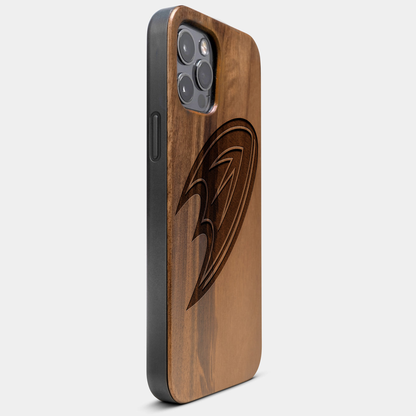 Best Wood Anaheim Ducks iPhone 13 Pro Max Case | Custom Anaheim Ducks Gift | Walnut Wood Cover - Engraved In Nature