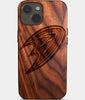 Eco-friendly Anaheim Ducks iPhone 14 Plus Case - Carved Wood Custom Anaheim Ducks Gift For Him - Monogrammed Personalized iPhone 14 Plus Cover By Engraved In Nature