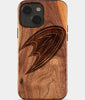 Eco-friendly Anaheim Ducks iPhone 15 Plus Case - Carved Wood Custom Anaheim Ducks Gift For Him - Monogrammed Personalized iPhone 15 Plus Cover By Engraved In Nature