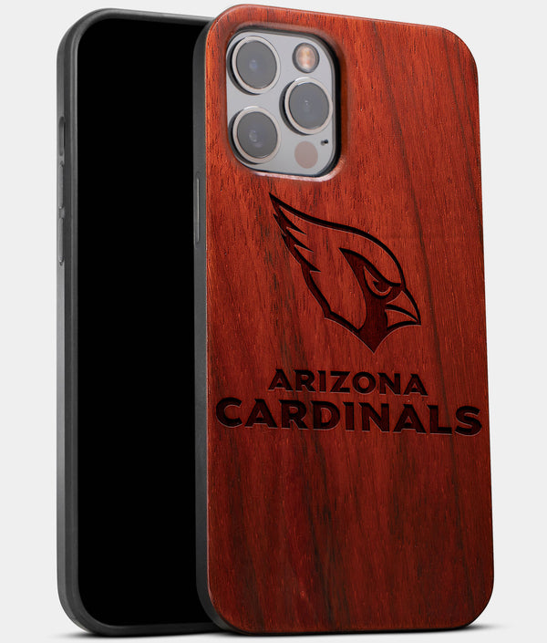 Best Wood Arizona Cardinals iPhone 13 Pro Case | Custom Arizona Cardinals Gift | Mahogany Wood Cover - Engraved In Nature