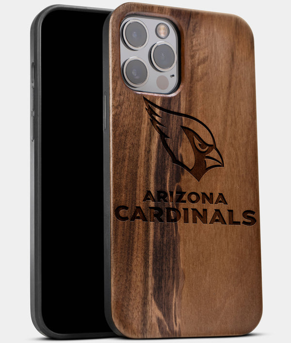 Best Wood Arizona Cardinals iPhone 13 Pro Case | Custom Arizona Cardinals Gift | Walnut Wood Cover - Engraved In Nature