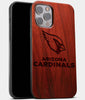 Best Wood Arizona Cardinals iPhone 13 Pro Max Case | Custom Arizona Cardinals Gift | Mahogany Wood Cover - Engraved In Nature