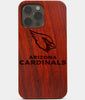 Carved Wood Arizona Cardinals iPhone 13 Pro Max Case | Custom Arizona Cardinals Gift, Birthday Gift | Personalized Mahogany Wood Cover, Gifts For Him, Monogrammed Gift For Fan | by Engraved In Nature