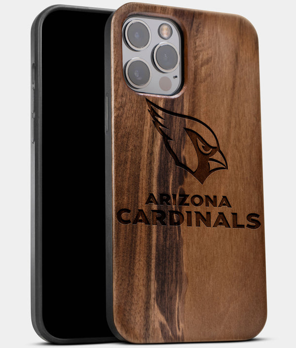 Best Wood Arizona Cardinals iPhone 13 Pro Max Case | Custom Arizona Cardinals Gift | Walnut Wood Cover - Engraved In Nature