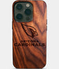 Eco-friendly Arizona Cardinals iPhone 14 Pro Case - Carved Wood Custom Arizona Cardinals Gift For Him - Monogrammed Personalized iPhone 14 Pro Cover By Engraved In Nature