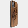 Best Wood Arizona Coyotes iPhone 13 Pro Case | Custom Arizona Coyotes Gift | Walnut Wood Cover - Engraved In Nature