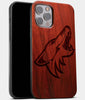 Best Wood Arizona Coyotes iPhone 13 Pro Max Case | Custom Arizona Coyotes Gift | Mahogany Wood Cover - Engraved In Nature