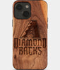 Eco-friendly Arizona Diamondbacks iPhone 15 Case - Carved Wood Custom Arizona Diamondbacks Gift For Him - Monogrammed Personalized iPhone 15 Cover By Engraved In Nature