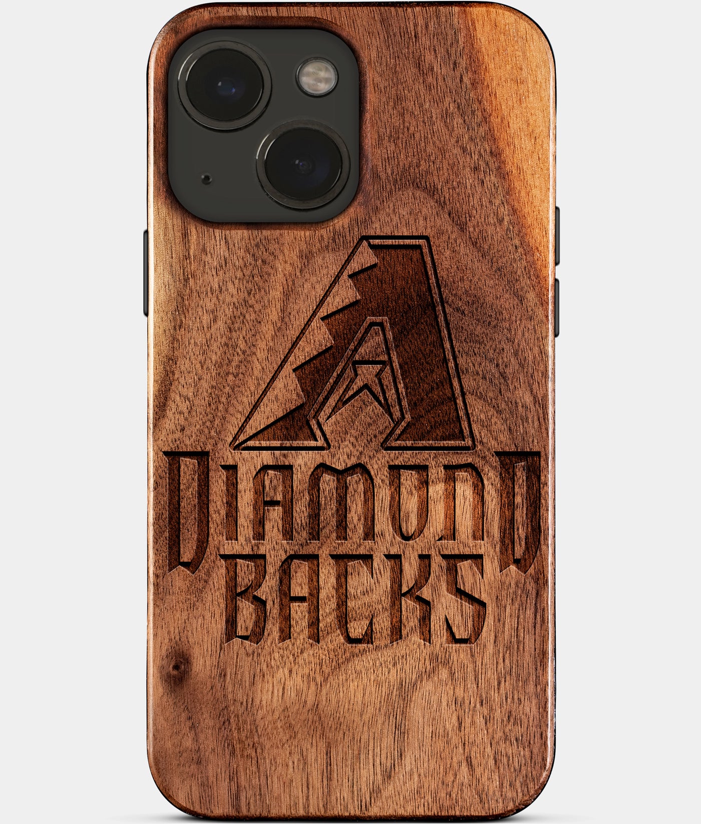 Eco-friendly Arizona Diamondbacks iPhone 15 Plus Case - Carved Wood Custom Arizona Diamondbacks Gift For Him - Monogrammed Personalized iPhone 15 Plus Cover By Engraved In Nature