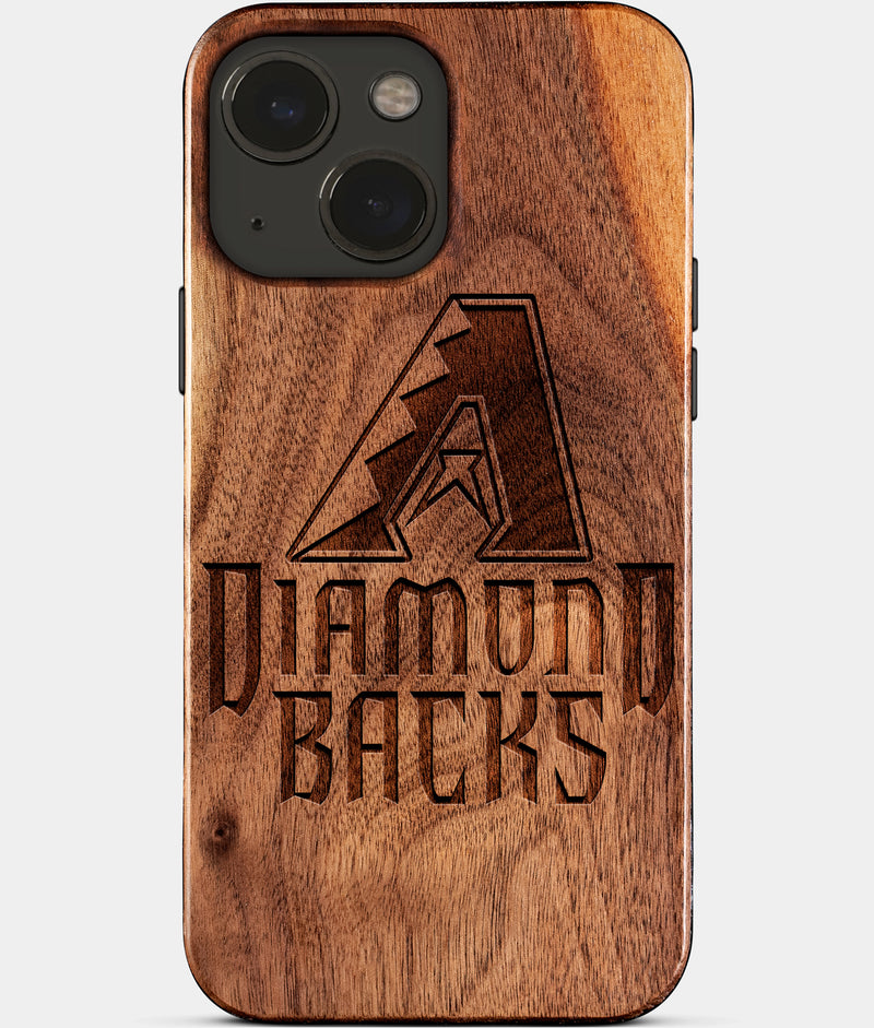 Eco-friendly Arizona Diamondbacks iPhone 15 Plus Case - Carved Wood Custom Arizona Diamondbacks Gift For Him - Monogrammed Personalized iPhone 15 Plus Cover By Engraved In Nature