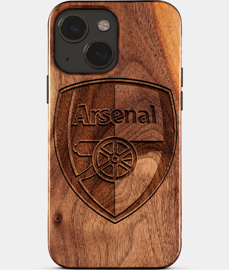 Eco-friendly Arsenal FC iPhone 15 Plus Case - Carved Wood Custom Arsenal FC Gift For Him - Monogrammed Personalized iPhone 15 Plus Cover By Engraved In Nature