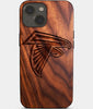 Eco-friendly Atlanta Falcons iPhone 14 Plus Case - Carved Wood Custom Atlanta Falcons Gift For Him - Monogrammed Personalized iPhone 14 Plus Cover By Engraved In Nature